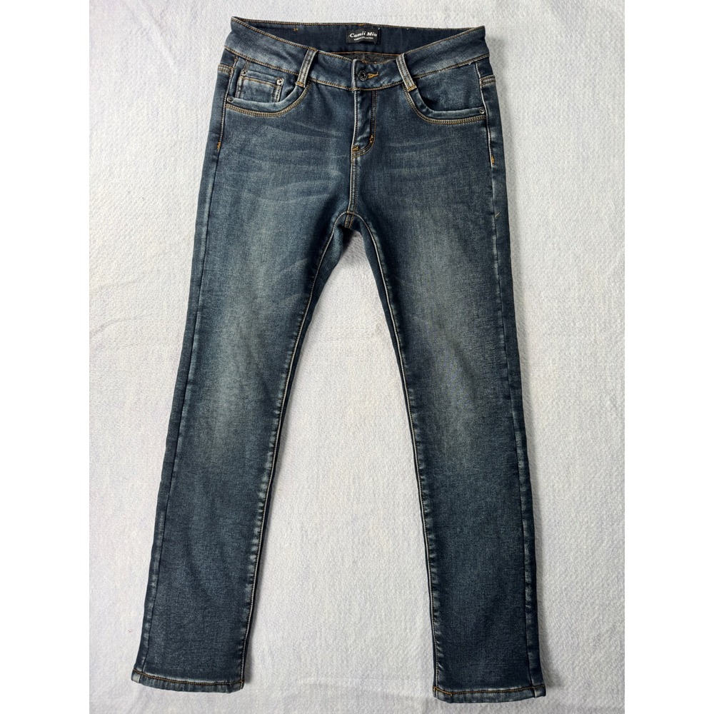 Camii Mia Womens Fleece Lined Winter Jeans Dark Wash Straight Leg Size 30x30